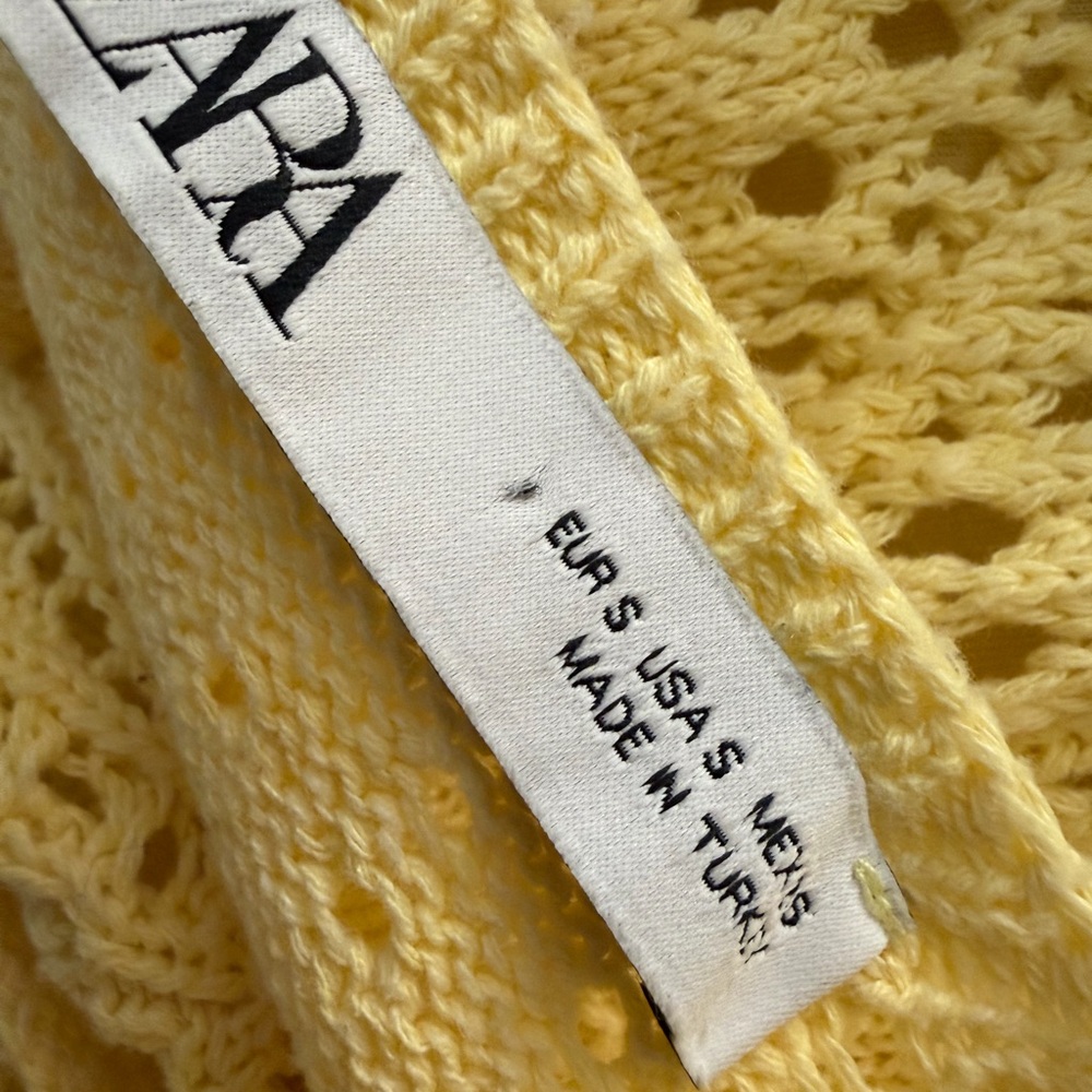 Zara knit maxy dress size small Yellow Lace Dress - Picture 7 of 7